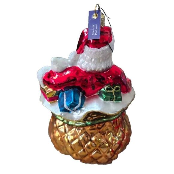 Huras Family Glass Blown Ornament - Santa in a bag Vintage Look! - Picture 2 of 2